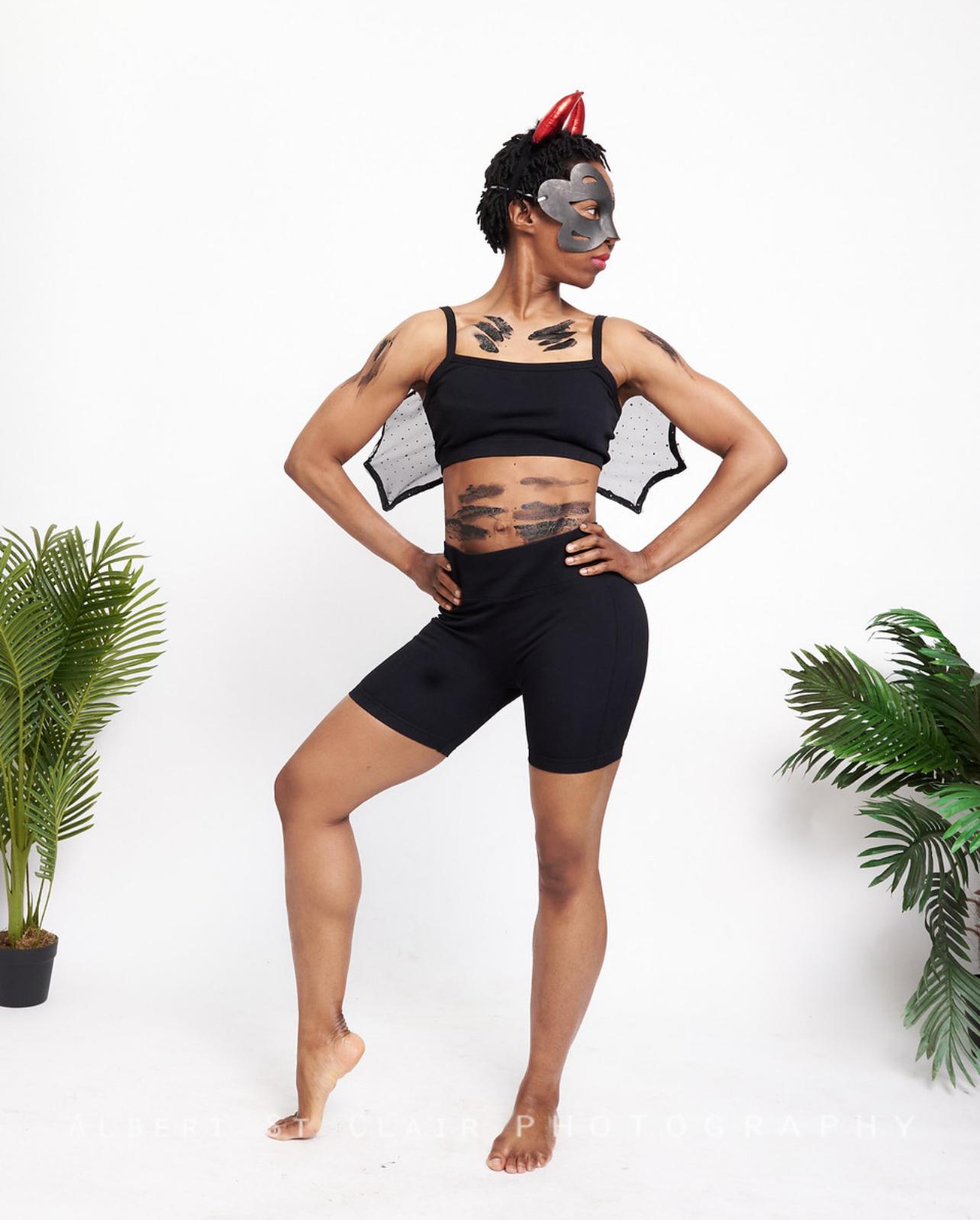 Black Jab costume portrait — female performer
